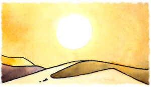 Sonne über Sanddünen