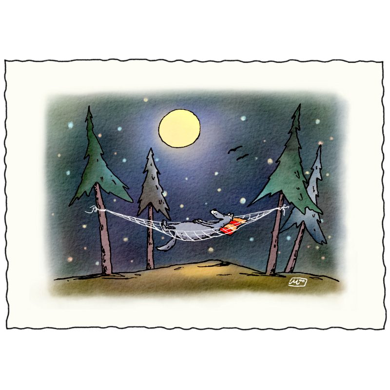 Wolf in Hängematte